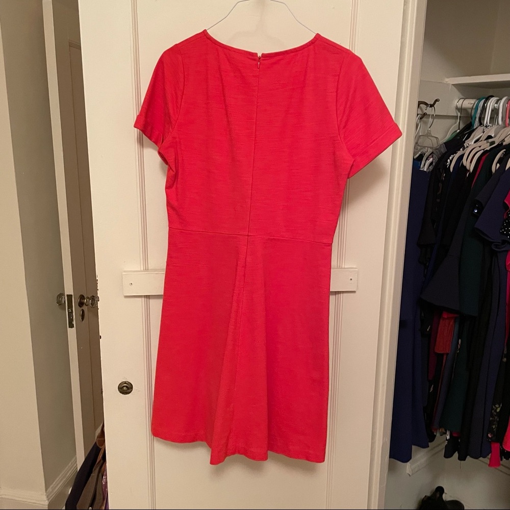 J. Crew Short Sleeve Fun and Flare Dress - orange - size 12 - Picture 7 of 8